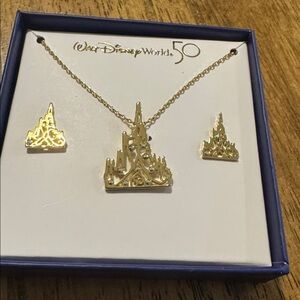 Walt Disney World 50th Anniversary 
Necklace and Earrings set